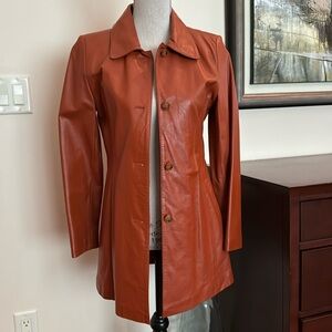Genuine Leather Burnt Orange Jacket, size S